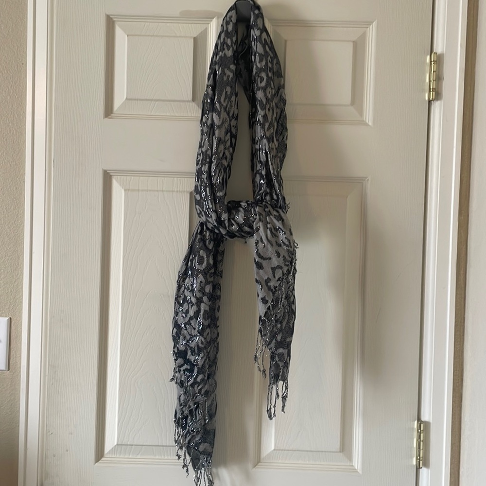 Black and silver Leopard scarf